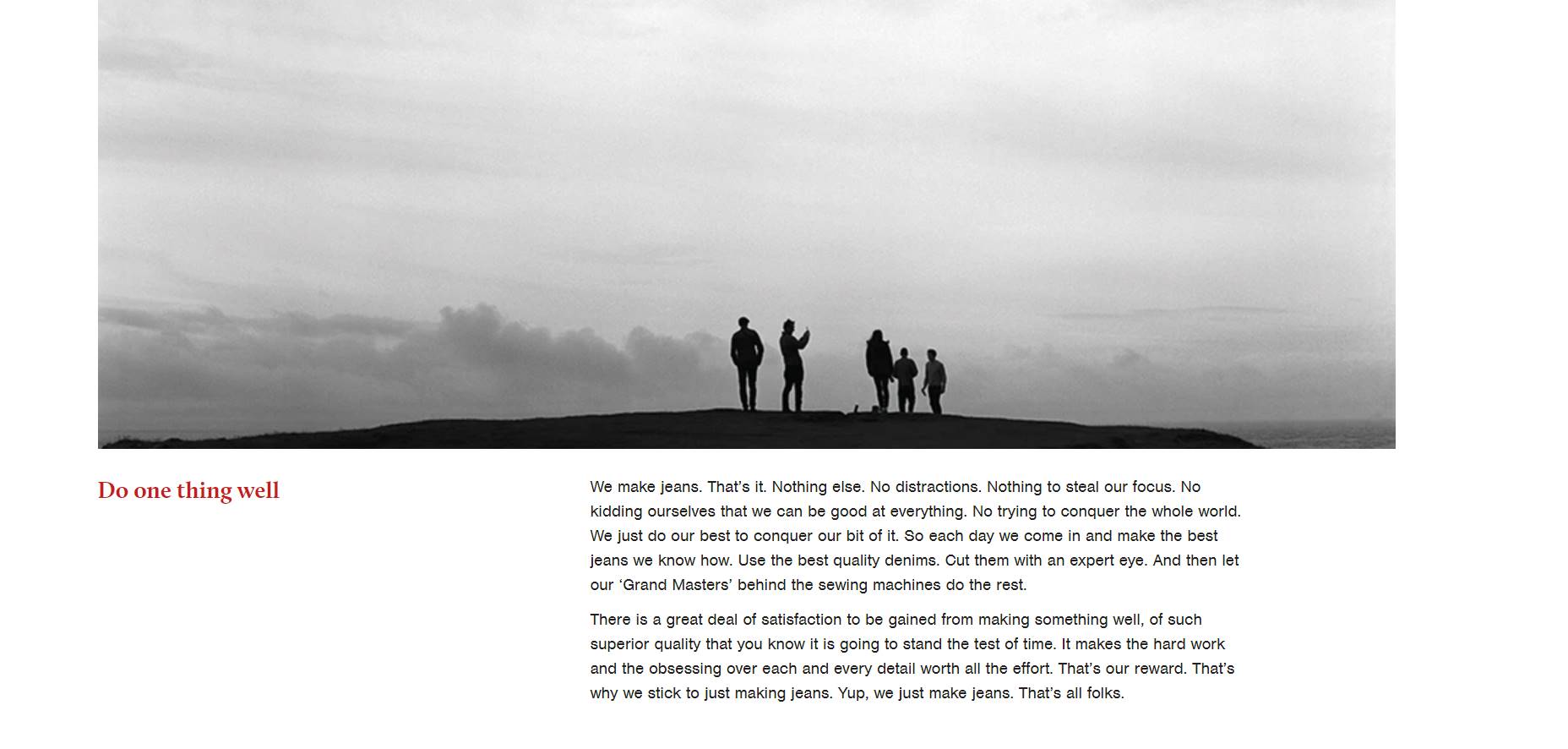 Figure 2. Homepage on the Hiut Denim Brand Website